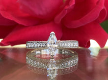 Load image into Gallery viewer, Marquise Diamond Beaded Engagement Ring
