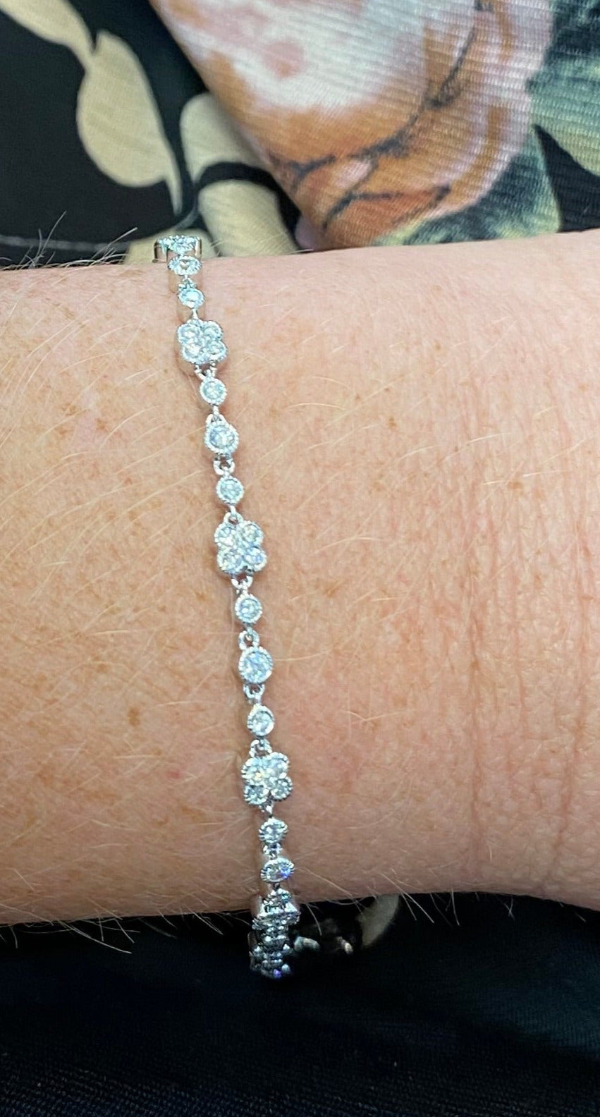 Quatrefoil Diamond Line Bracelet