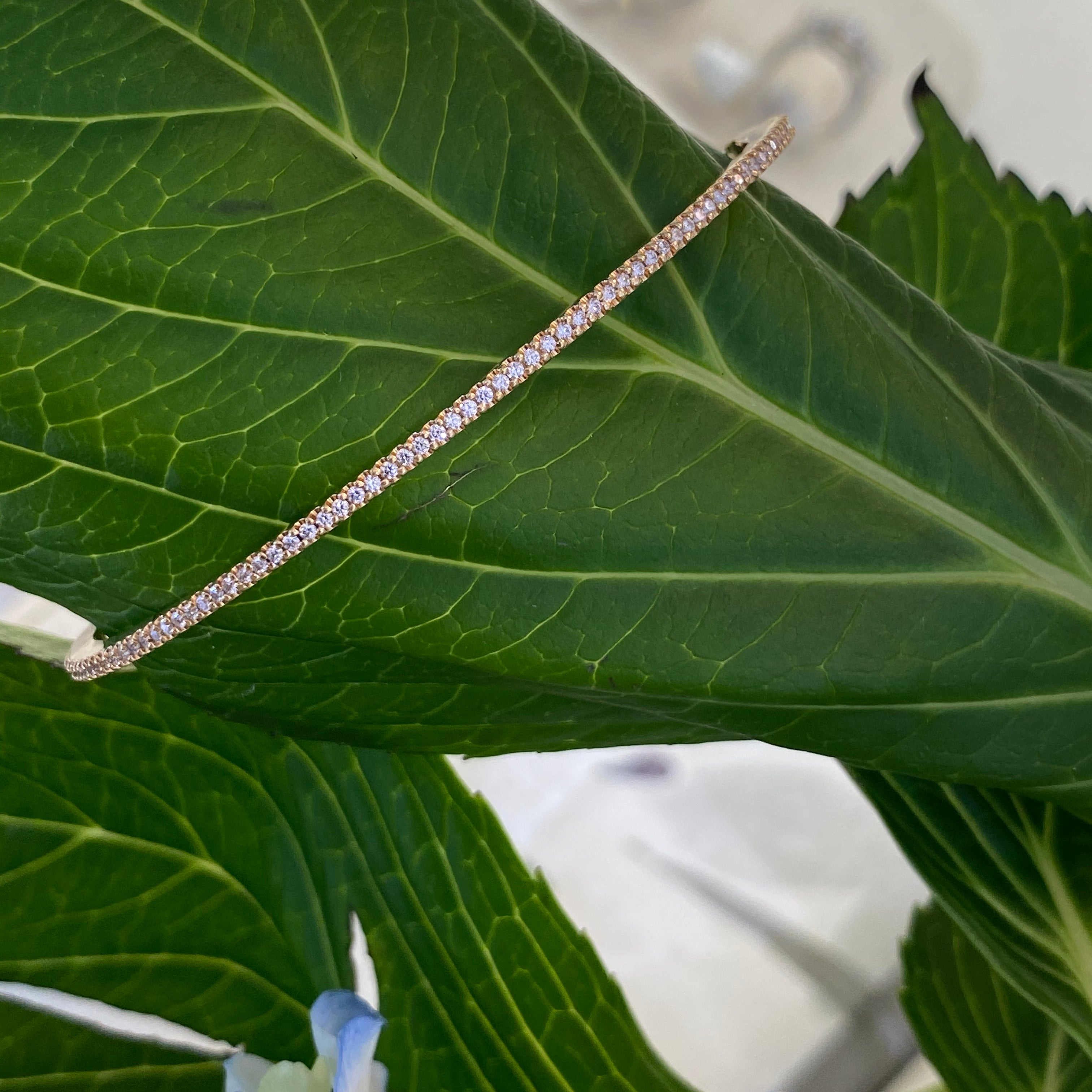 Oval Hinged Diamond Eternity Bangle Bracelet