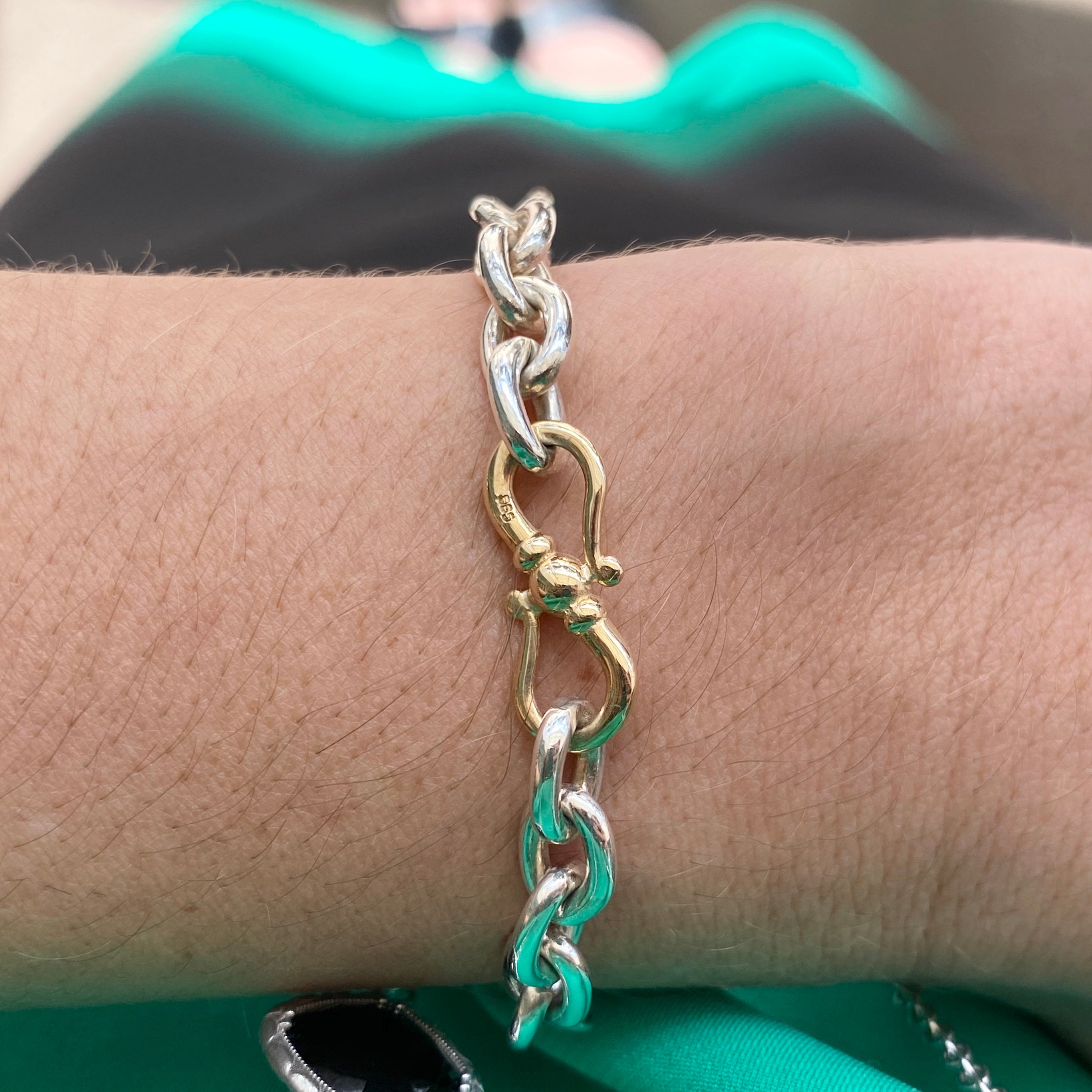 Sterling Silver & 14K Yellow Gold Link Bracelet