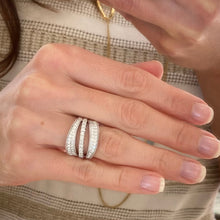 Load image into Gallery viewer, Diamond Cutout Swirl White Gold Ring