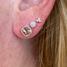 Load image into Gallery viewer, Checkerboard Morganite Stud Earrings