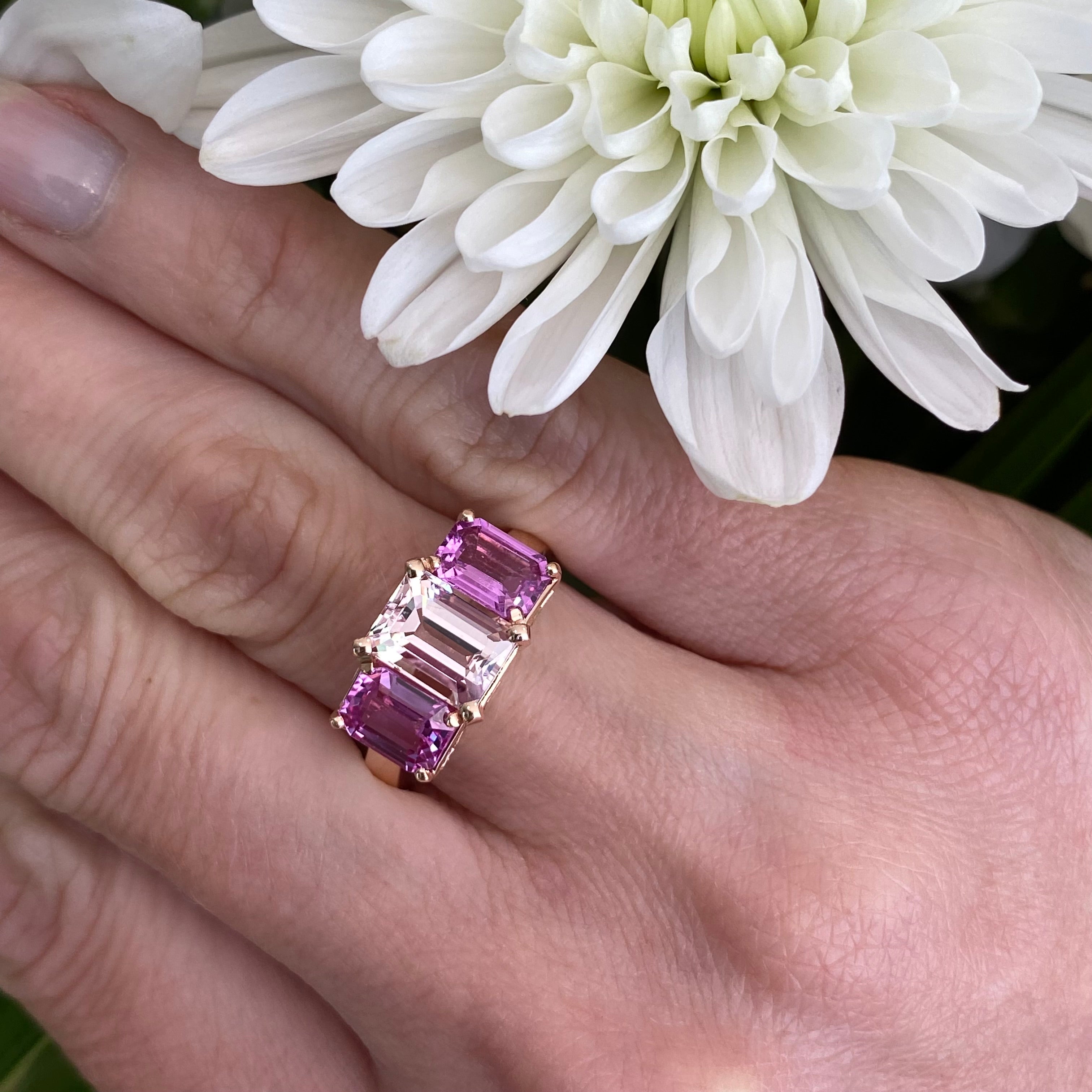 *On The Rocks* Morganite, Pink Sapphire & Diamond Cocktail Ring in Rose Gold 🍹