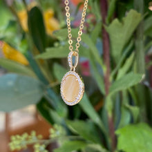 Load image into Gallery viewer, Yellow Mother of Pearl & Diamond Pendant with Diamond Cut Adjustable Chain