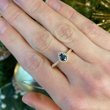 Load image into Gallery viewer, Pear Blue Sapphire & Diamond Ring set in Rose Gold
