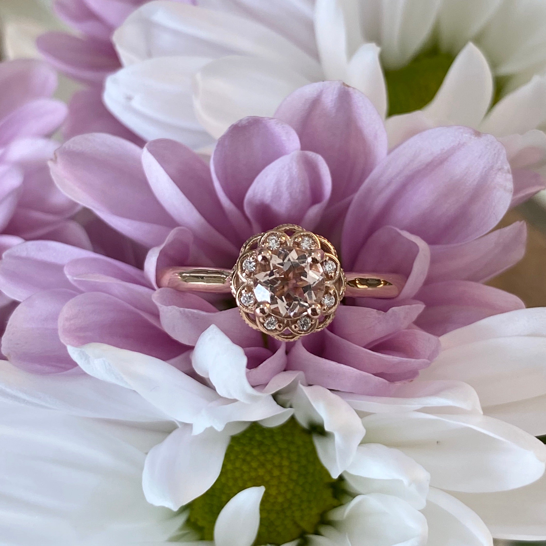 Rosé Bloom Morganite Ring