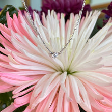 Load image into Gallery viewer, Everyday 0.05 Ct. Diamond Bezel Necklace in White Gold