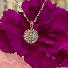 Load image into Gallery viewer, Diamond Halo Pendant in White Gold