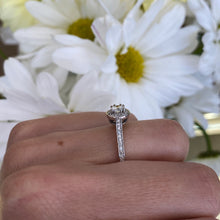 Load image into Gallery viewer, Petite Halo Diamond Engagement Ring
