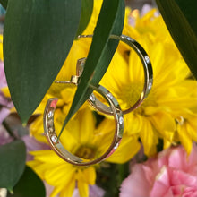 Load image into Gallery viewer, Bold Gold & Diamond Loved Hoops