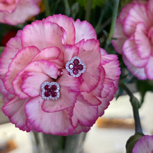 Load image into Gallery viewer, Clover Ruby and Diamond Stud Earrings