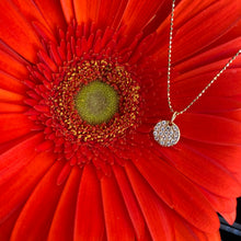 Load image into Gallery viewer, Petite diamond pavé necklace with diamond cut bead chain in yellow gold