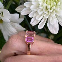 Load image into Gallery viewer, *On The Rocks* Morganite, Pink Sapphire & Diamond Cocktail Ring in Rose Gold 🍹