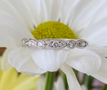 Load image into Gallery viewer, White gold scalloped diamond ring
