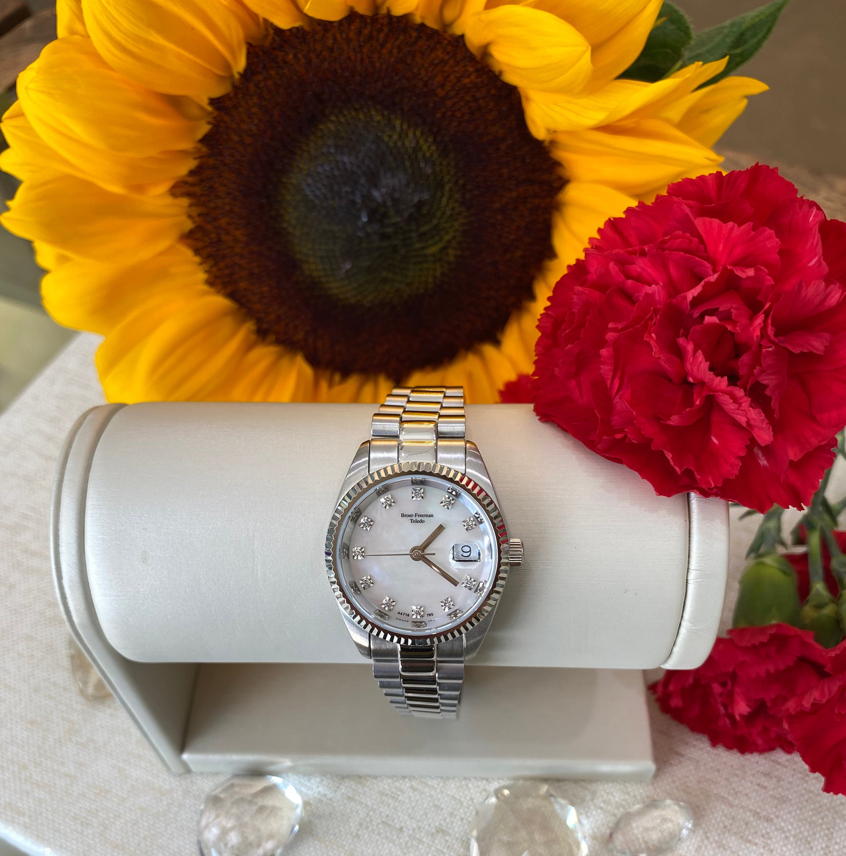 Mother Of Pearl And Diamond Watch