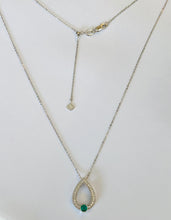 Load image into Gallery viewer, Emerald and Diamond Pear Shaped Necklace