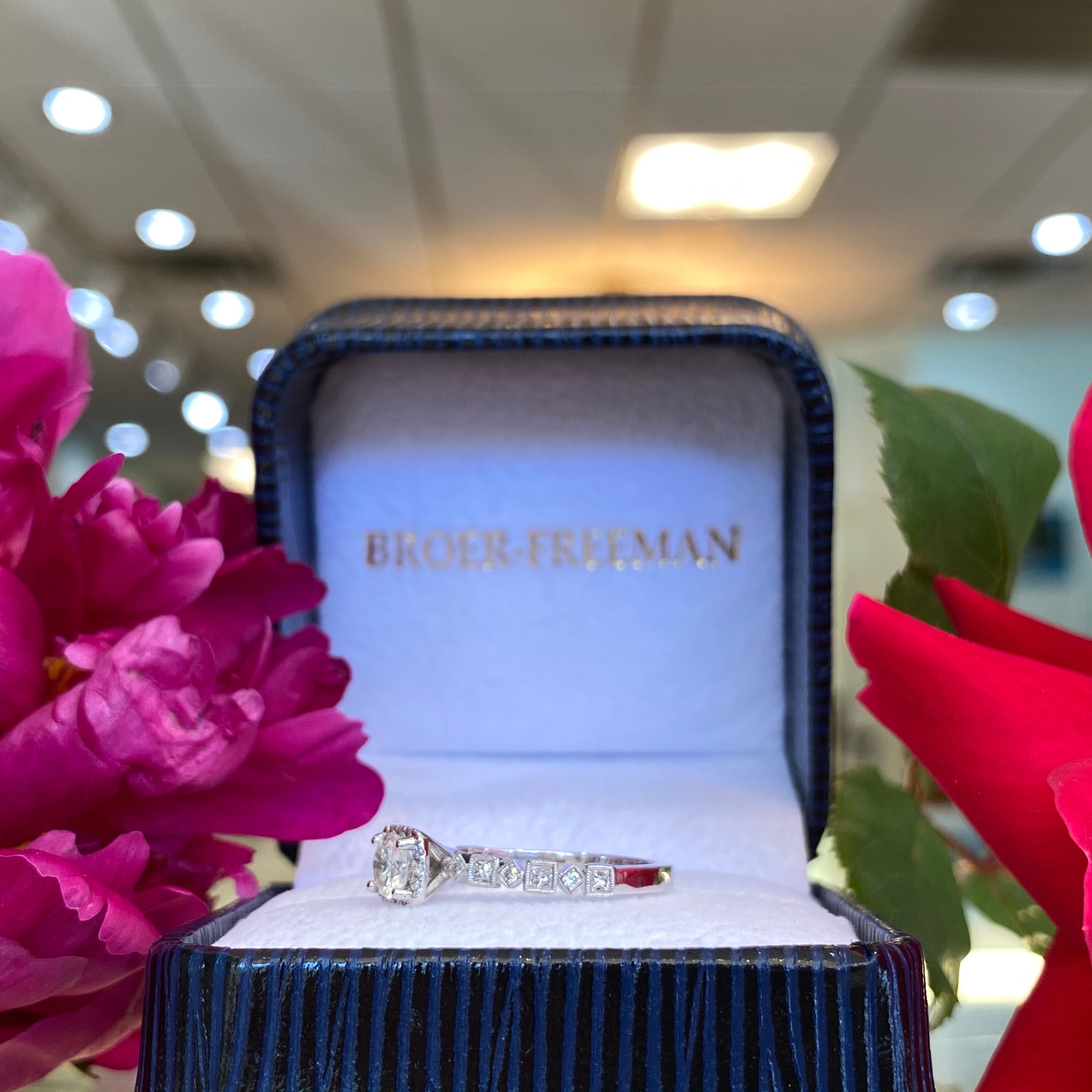 Unique Round Cushion Sahped Halo Engagement Ring