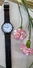 Load image into Gallery viewer, White Dial Black Toned Black Leather Watch