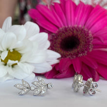 Load image into Gallery viewer, Diamond Leaf Drop Earrings