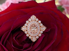 Load image into Gallery viewer, Fancy Vintage Inspired Morganite & Diamond Ring