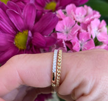 Load image into Gallery viewer, Yellow Gold and Diamond Double Band Ring
