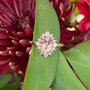 Morganite and Diamond Ring in Rose Gold
