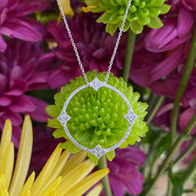 Load image into Gallery viewer, Diamond Open Circle Necklace in White Gold