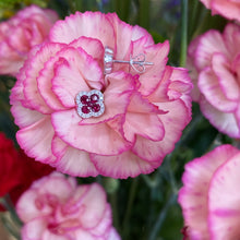 Load image into Gallery viewer, Clover Ruby and Diamond Stud Earrings
