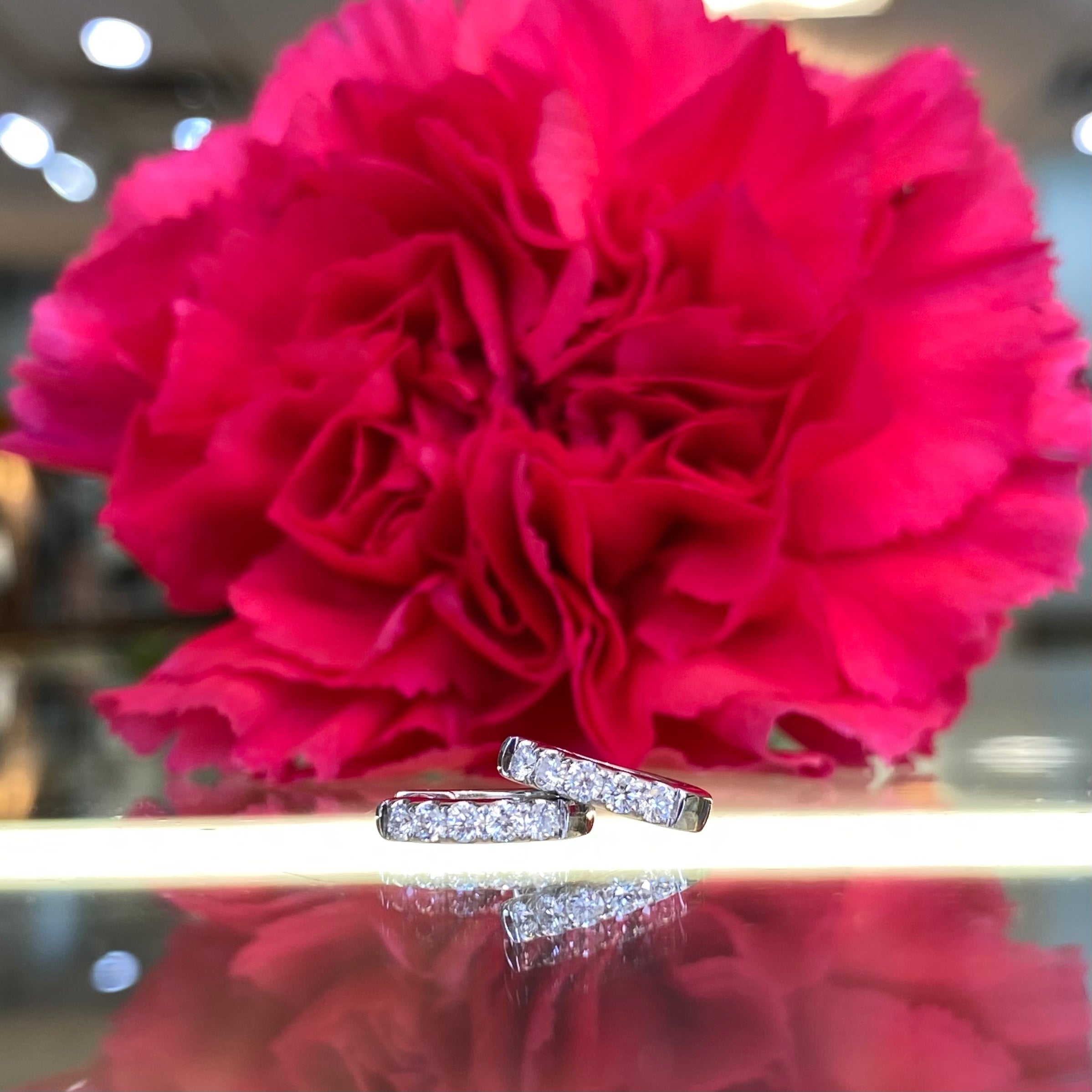 Small Diamond Huggie Hoop Earrings