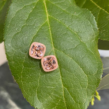 Load image into Gallery viewer, Checkerboard Morganite Stud Earrings