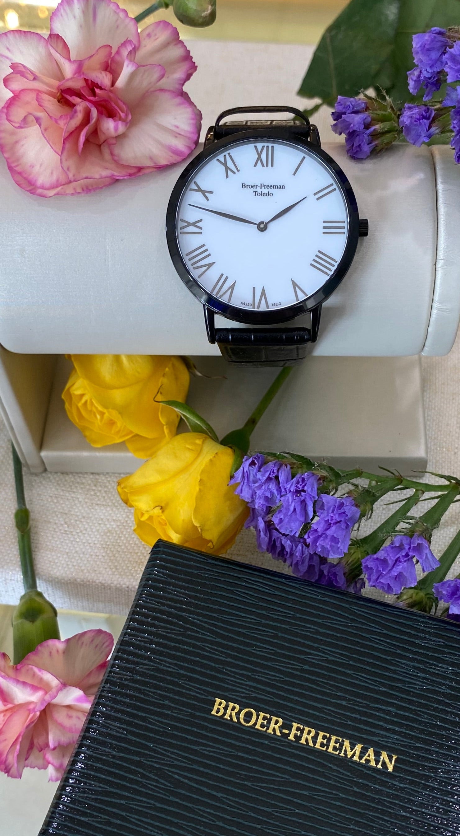 White Dial Black Toned Black Leather Watch