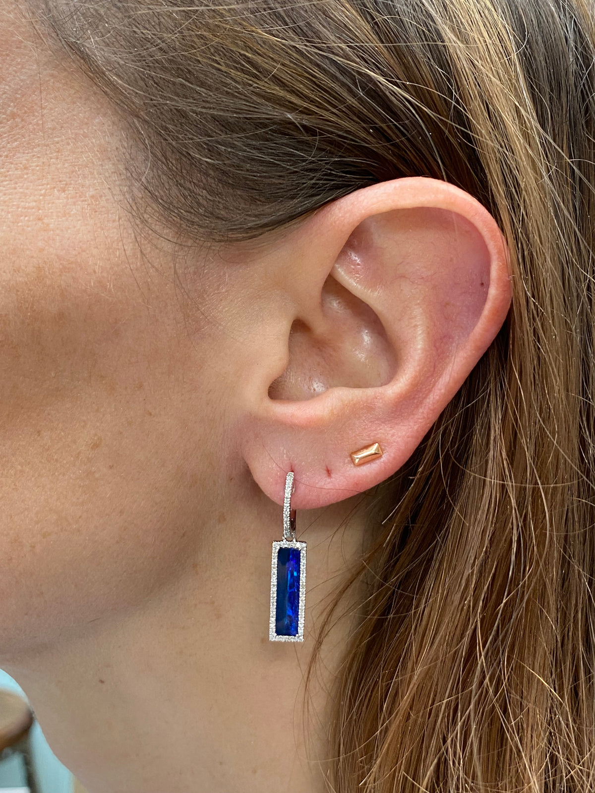 Elegant Opal & Diamond Drop Earrings