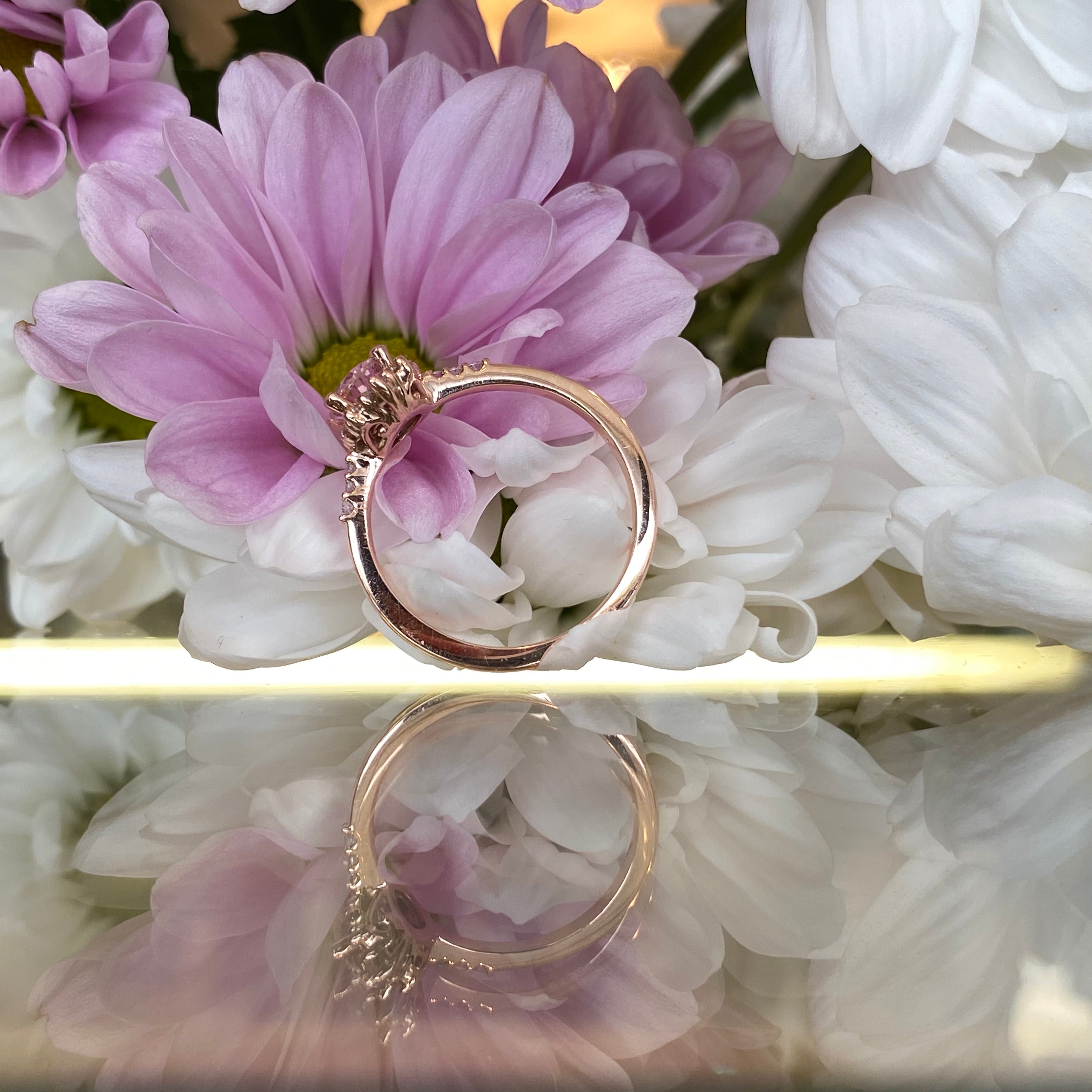 Oval Halo Morganite & Diamond Ring in Rose Gold