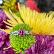 Load image into Gallery viewer, Pink Tourmaline & Diamond Infinity Twist Ring
