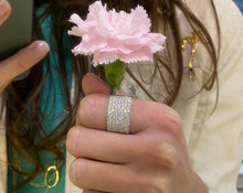 Load image into Gallery viewer, Pavé Diamond 18K Wide Band Ring