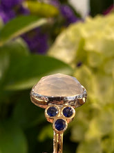 Load image into Gallery viewer, Moonstone & Sapphire One-of-a-kind Ring