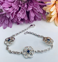 Load image into Gallery viewer, Sapphire Sterling Silver Celtic Knot Link Bracelet