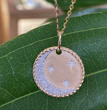 Load image into Gallery viewer, Stars and Moon Disc Necklace
