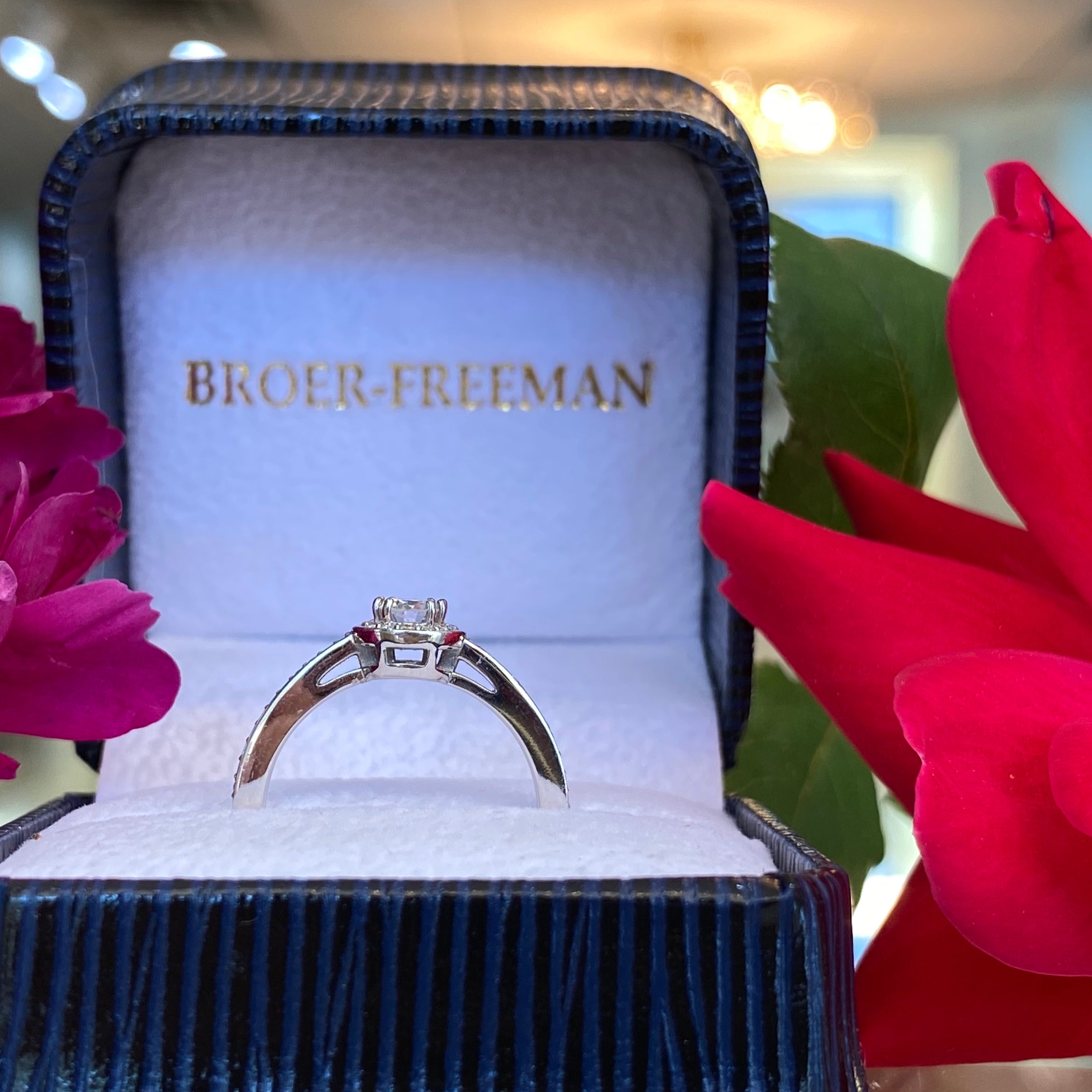 Petite Halo Diamond Engagement Ring