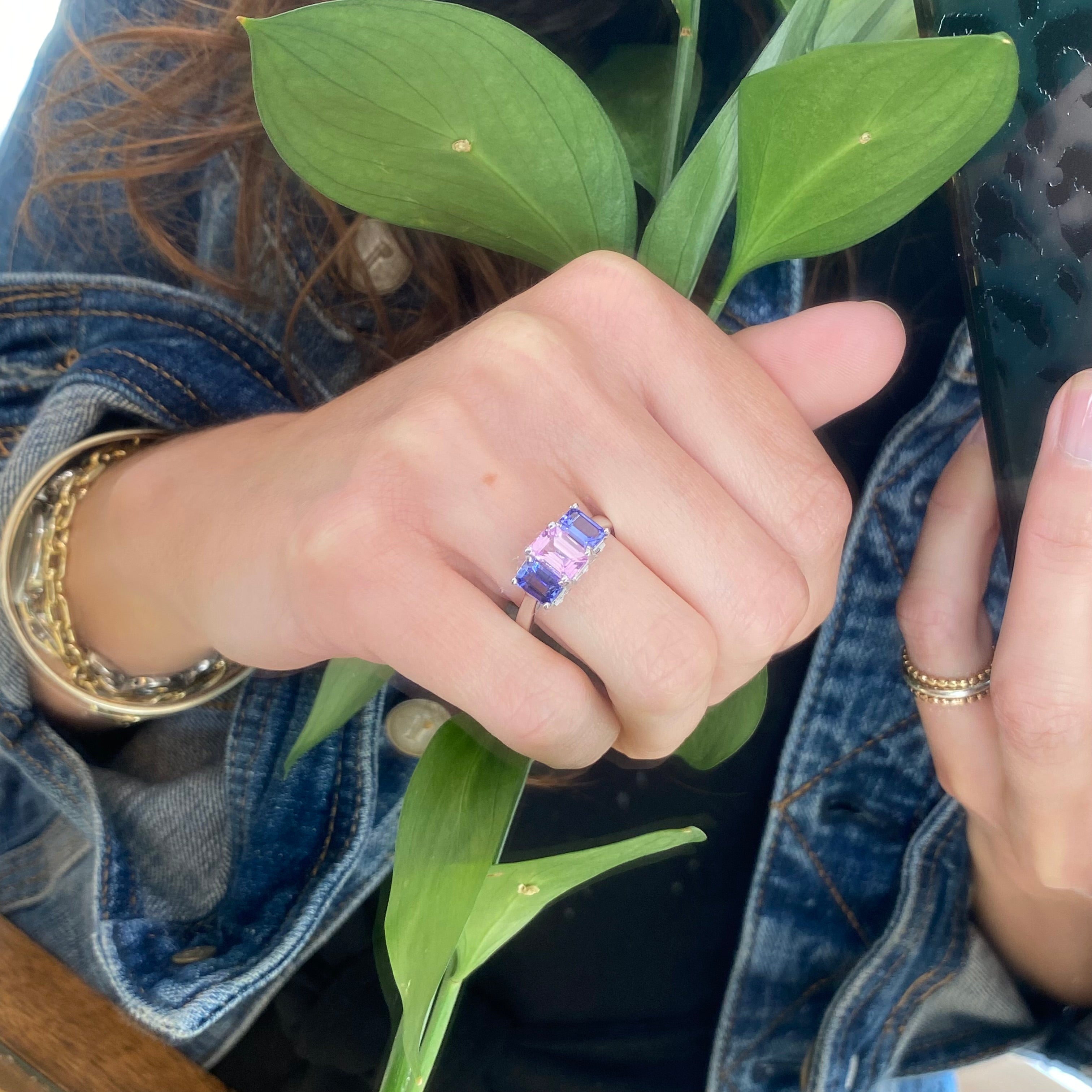 *On the Rocks* Pink Sapphire & Tanzanite Cocktail Ring 🍹