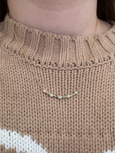 Load image into Gallery viewer, 14k Yellow Gold and Diamond Curved Bar Necklace
