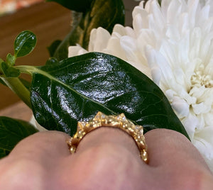 18K Yellow Gold Diamond Pyramid Ring