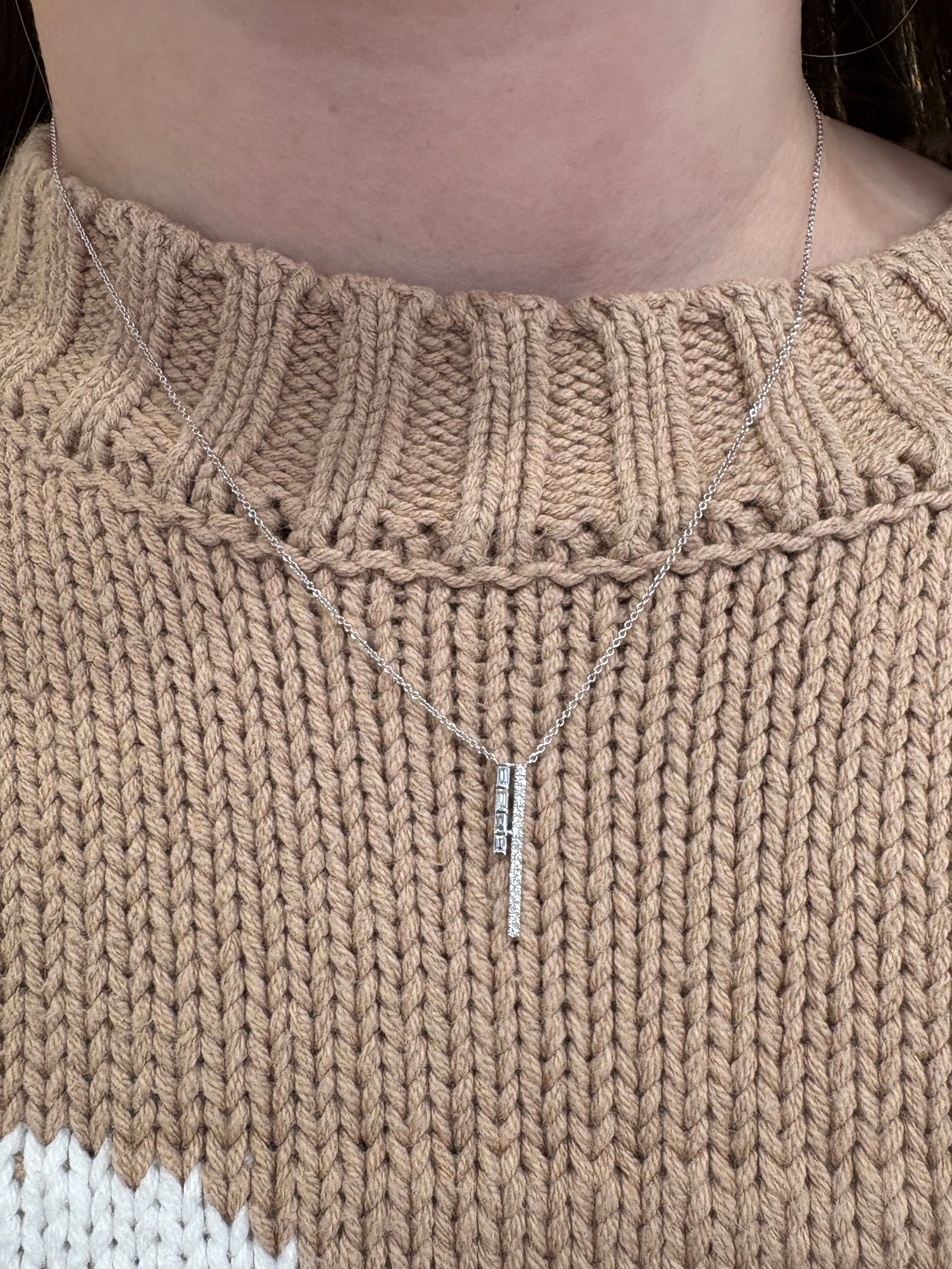 Vertical Bar Diamond Necklace