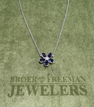 Load image into Gallery viewer, Sapphire and Diamond Flower Necklace
