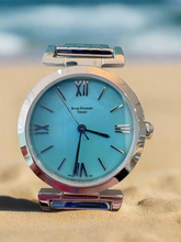 Load image into Gallery viewer, Turquoise Dial Silver Bracelet Watch
