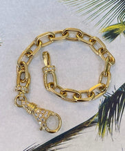 Load image into Gallery viewer, Yellow Gold Boston Link Diamond Lobster Clasp Bracelet
