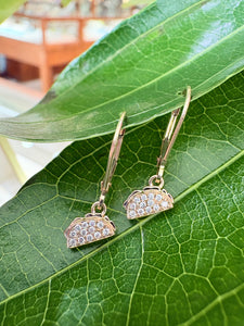 Yellow Gold and Diamond Taco Earrings