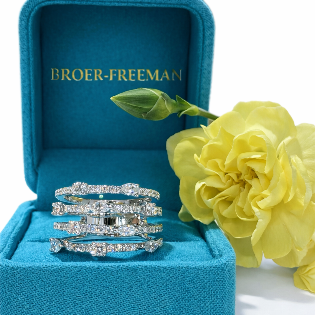 The Diamond Quartet Stack Ring