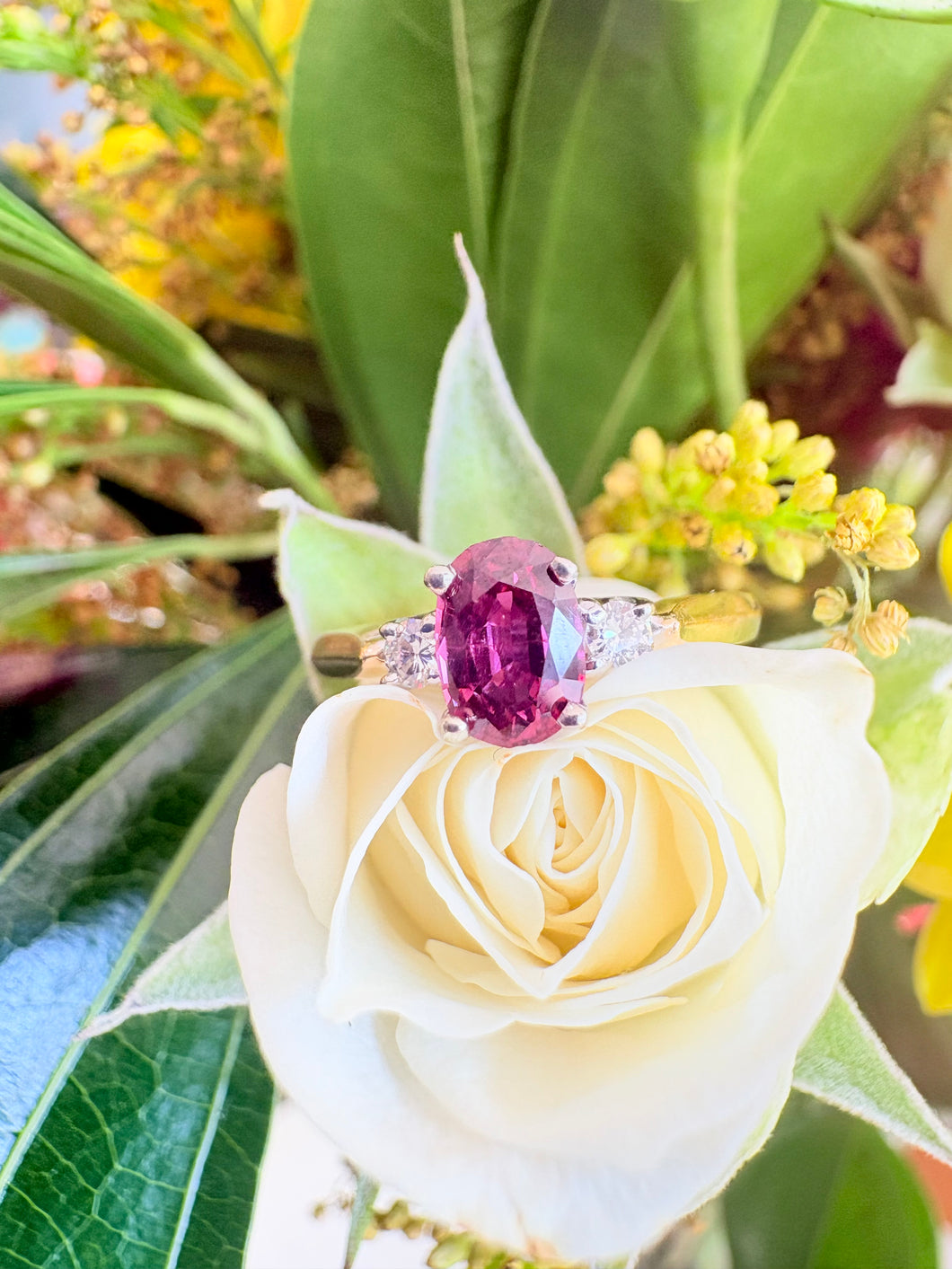 Vintage 14K Yellow Gold Ruby and Diamond Ring