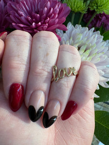 ❤️Yellow Gold Script “Love” Ring